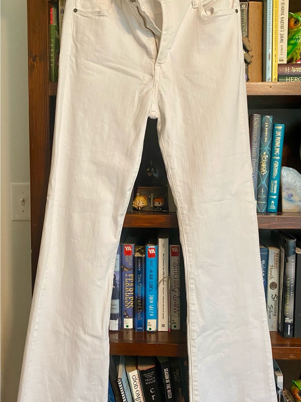 Just Black Cream Flare Wide-Leg Jeans - Soft Cream Denim